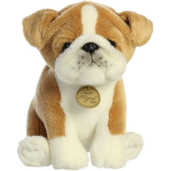 Aurora - Small White Miyoni Tots - 8" Bulldog Pup - Adorable Stuffed Animal