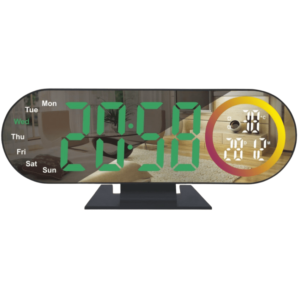 Niceminiwall LED Projection Alarm Clock with Temperature Display Multicolor Night Light photo Niceminiwall LED Projection Alarm Clock with Temperature Display Multicolor Night Light photo