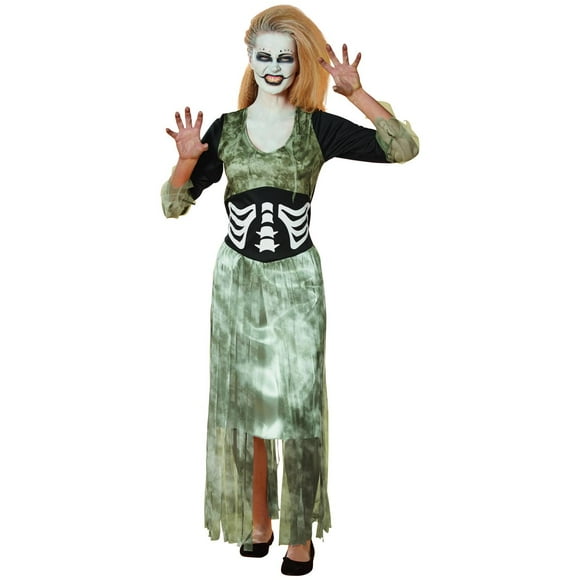 Northlight Gray and Black Zombie Bride Women Adult Halloween Costume - Small
