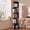 Black 5-tier, variant on Bloddream 4 Tier Rotating Bookshelf,360° Display Wood Spinning Bookshelf, Vertical Bookcase Storage Round Carousel for Space-Saving,Corner Book Shelf for Home,Office, Bedroom, White