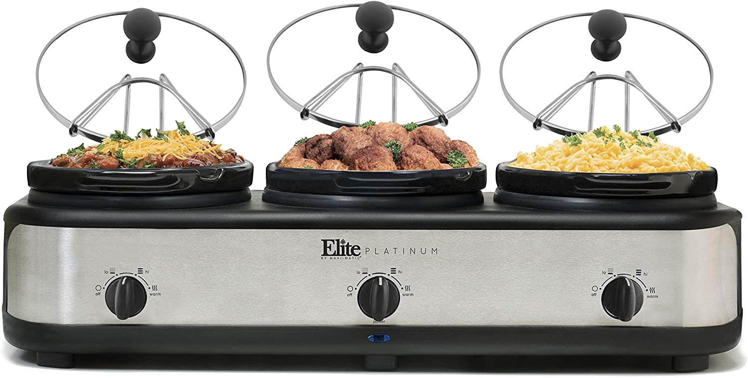 Elite Platinum 3 x 2.5Qt. Triple Slow Cooker EWMST325FFP