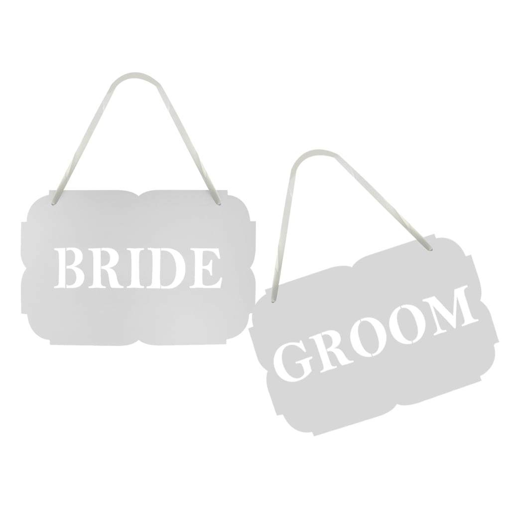 1 Pair Unfinished Wedding Chair Sign Photo Props Craft Party Hanging Decorations 