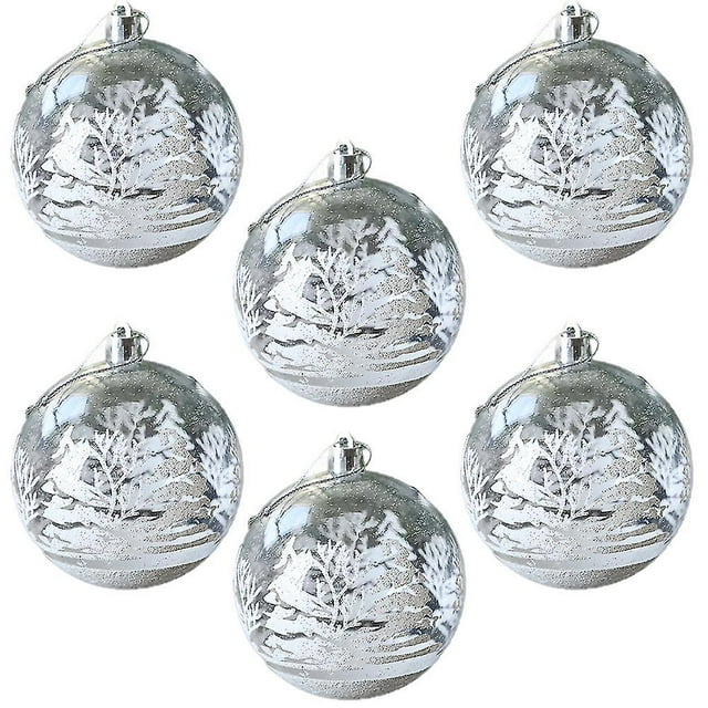 Bolas transparentes colgantes JanHm adornos rellenables Navidad 6 piezas 60 mm plástico PVC transparente