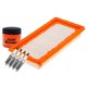 thumbnail image 1 of Kit De Bujías Doble Platino, Filtro De Aire Y Filtro De Aceite 6 PIEZAS Afinación Sin Aceite Compatible con Versa 2012 A 2019 Nissan L4 1.6L, 1 of 3