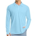thumbnail image 2 of WTOBBY Men's Raglan Sleeve Performance Shirt with UPF 50+ Sun Block, Lightweight Long Sleeve, and Golf-Ready Design for Breathable Summer Wear ,Light Blue 3XL, 2 of 7