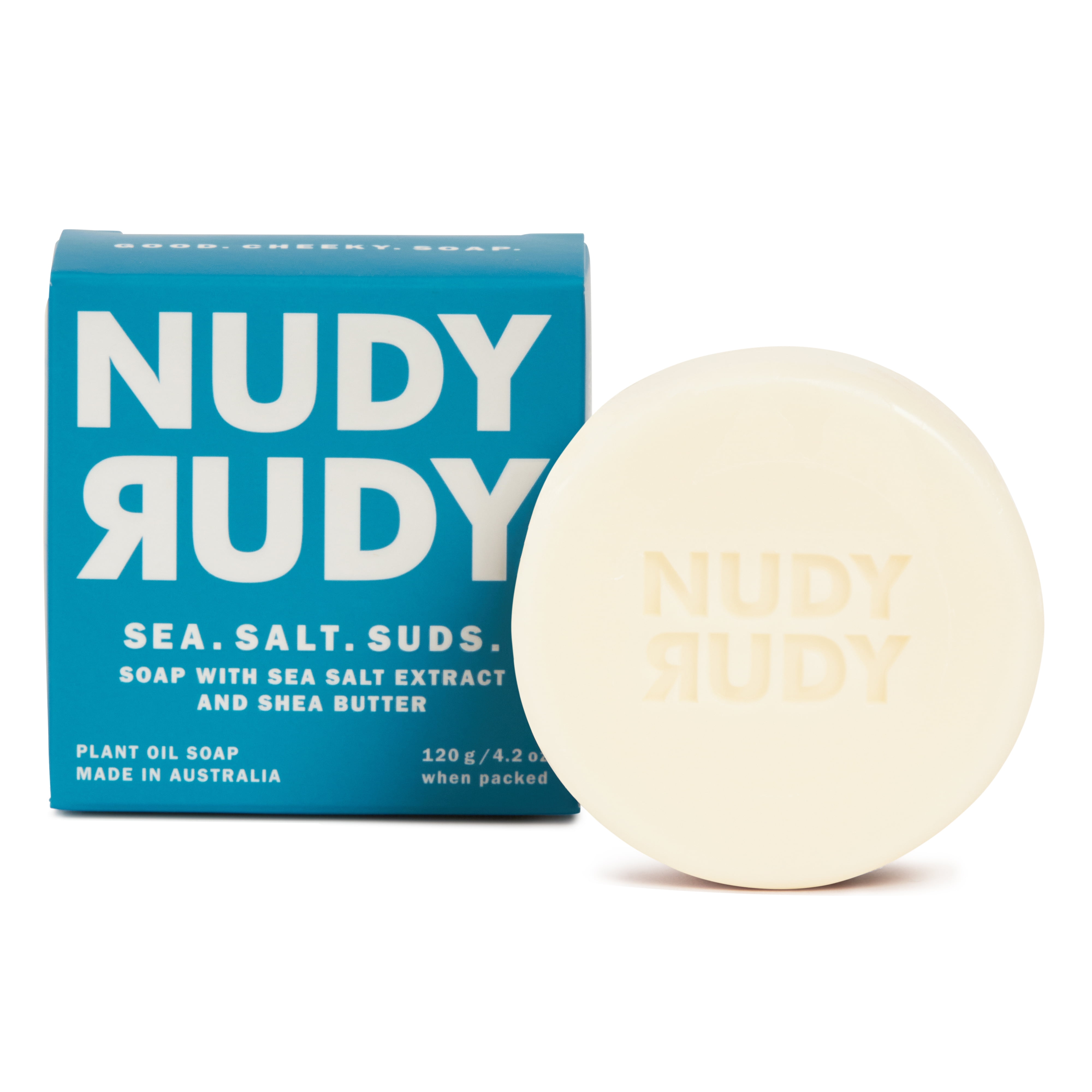 Nudy Rudy Sea.Salt.Suds  Soap with Sea Salt Extract and Shea Butter  4.2oz