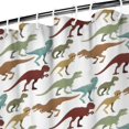 thumbnail image 3 of White Dinosaur Silhouette Pattern Shower Curtain 72"x72" ,Bathroom Decorative Shower Curtains Set with 12 Hooks,Modern Waterproof Washable Shower Curtain, 3 of 6