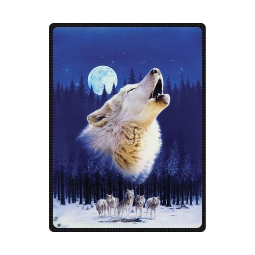 CADecor Wolf Fleece Blanket Throw Blanket 58x80 inches