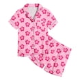 thumbnail image 4 of Pyjamas en Satin pour Garçon Imprimé Manches Courtes Ensemble de Pyjamas Boutonnés Ensemble de Pyjamas Classiques Pjs Enfants Garçons Filles Mode, 4 of 5