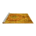 thumbnail image 2 of Ahgly Company Machine Washable Indoor Square Abstract Yellow Modern Area Rugs, 7' Square, 2 of 4