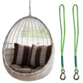 thumbnail image 4 of Swing Suspension Strap with Heavy Duty Stainless Steel Hook Hanging Chair Connection Ropes for Outdoor Hammocks Chair and Trees Hang Kit (Green 1PCS), 4 of 14