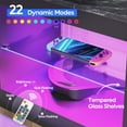 thumbnail image 3 of Bestier 55" RGB TV Stand for TVs up to 60" with LED Lights Entertainment Center, Black Marble, 3 of 9