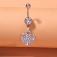 thumbnail image 6 of jiaroswwei Belly Button Ring Rhinestone Love Heart Butterflies Five-pointed Star Pendant Sexy Hypoallergenic Stainless Steel Navel Body Piercing Dangle Ring Fashion Jewelry Gift, 6 of 7
