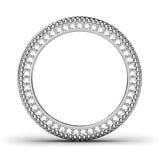Men's Cubic Zirconia Eternity Band Ring - Steel Milgrain Edge Ring, Engraved Style