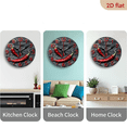 thumbnail image 4 of 2D Flat 1pc 10Inch Wooden 1pc Chili Pepper Wall Clock - Modern Farmhouse Decor with Red Chili Peppers, Silent Non-Ticking Movement, Artificial Wood - for Living Room, Kitchen, Office, 4 of 7