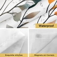 thumbnail image 6 of No Hook Shower Curtain Set with Snap in Liner, Green Orange Branch Leaves Waterproof Bathroom Curtain with See Through Top Window, Spring Watercolor Greenery Double Shower Curtains for Bathtub, 6 of 8