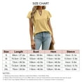 thumbnail image 6 of Women's Yellow V-Neck Ruffled Sleeve T-Shirt with Hollow Out Dots, Loose Casual Summer Top - Size M, 6 of 6