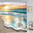 thumbnail image 3 of Riyidecor Juego De Cortinas De Ducha Con Temática De Playa Y Océano Para Baño, Amanecer, Atardecer, Vista, Escena, 71 X 71 Pulgadas, Hawaii, Costa, Verano, Costero, Paisaje Marino, Tela Decorativa, 12, 3 of 5