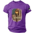 thumbnail image 2 of Men's Anniversary USA Shirt 1776 - 2026 Patriotic American Flag Freedom Shirts We The People 250 T-Shirt Summer Casual Tops,Purple,XL, 2 of 4