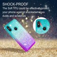 thumbnail image 2 of SOATUTO For Motorola One Power (P30 Note) Case Glitter Case Sparkle Glitter Flowing Liquid Quicksand with Shiny Bling Diamond Women Girls Cute Case For Motorola One Power (P30 Note) - Green+Purple, 2 of 7
