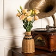 thumbnail image 1 of Rewenti Handmade Woven Rattan Plastic Vase Faux Wicker Flower Pot Table Centerpiece Home Decor for Living Room Shelf, 1 of 6