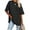 Black, variant on Langwyqu Womens Oversized Tees Half Sleeve Color Block Loose T Shirts