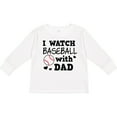 thumbnail image 3 of Inktastic I Watch Baseball with My Dad Boys or Girls Long Sleeve Toddler T-Shirt, 3 of 5