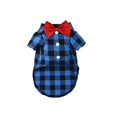 thumbnail image 5 of 1pc Polyester Checked Collar Bow Shirt Suit Wedding Dress For Large, Medium, Small Pets, 5 of 5
