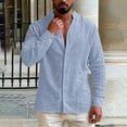 thumbnail image 6 of Rvwovn Men's Casual Linen-Like Shirts Long Sleeve Button Down Band Collar Tops for Summer and Beach Wear, 6 of 7