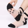 thumbnail image 5 of ZHENHONG Slipper Socks for Women 1 Pairs Women's Ballerina Socks Solid Cute Embroidery Socks Lace Splice Silk Stockings Boat Socks, 5 of 6
