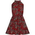 thumbnail image 3 of IROINNID Women's Sleeveless Prints A-Line Dress Fashion Floral Halter Strapless Ruffle Bandage Casual Dress Off-The-Shoulder Short Dress, 3 of 4