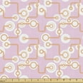 thumbnail image 1 of Abstract Fabric by the Yard, Continuous Connected Rounds in Pastel Colors Pattern, Upholstery Fabric for Dining Chairs Home Decor Accents, Pale Pink Persian Orange by Ambesonne, 1 of 5