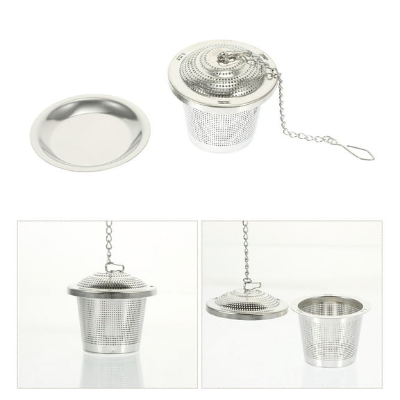 Stri 1Set Tea Infuser Tea Leaves Strainer Stainless Steel Tea Filter for Loose Tea Silver