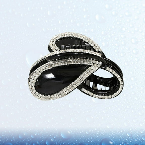 ELAYARD Durable Black Rhinestone Hair Claw Elegant Creative Jaw Clip Hair Grip for Decoration