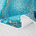 thumbnail image 5 of Erosebridal Turquoise Gold Marble Swirl Twin Quilt Set,Ocean Blue Glitter Abstract Twin Coverlet Set For Adults,2 Pieces, 5 of 7