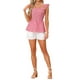 thumbnail image 2 of INSPIRAR CHIC Blusa de cuadros con peplum para mujer, cuello cuadrado, sin mangas, verano, talla XL, roja, 2 of 6