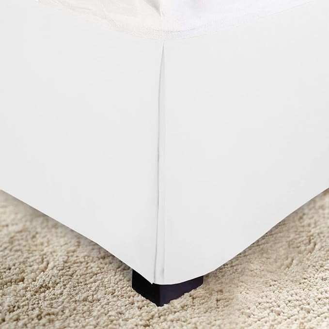 Elegant Comfort 1-Piece Solid Bed Skirt, 1500 Series, Minimalist Design with a Modern Look- Easy Care, Wrinkle and Stain Resistant, Bedskirt, Cali King, Frosty White