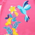 thumbnail image 4 of HILEELANG Toddler Girls' Short Sleeve Tees Cotton Casual Butterfly Dinosaur Crewneck Summer Top T-Shirts Pink Blue 3 Packs Sets 2T, 4 of 5