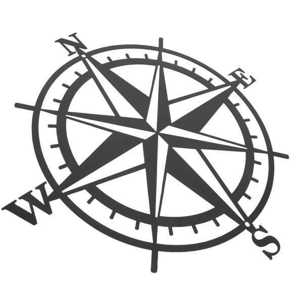 Hemoton Compass Shape Pendant Wall Hanging Decoration Iron for Living Room Home Decor