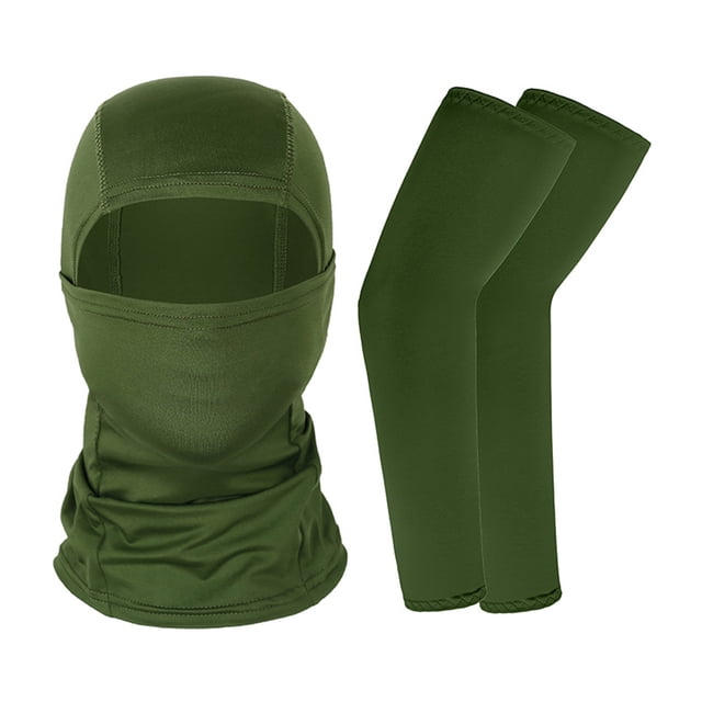 Summer Face Cover Arm Sleeves Set Women Men Breathable Face Protection Sun Protection Long Arm Sleeves for Camping Cycling Running Mounteering Fishing