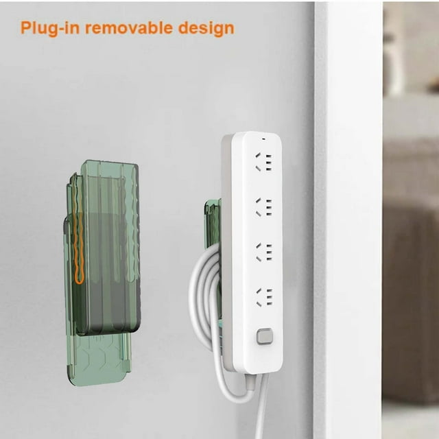 Storage Solution for - Wall Mounted Plug Holder Punch Storage Rack for Organized Router Socket and Power Cord Management