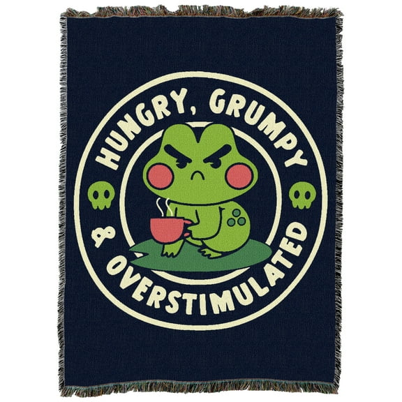 Pure Country Weavers Hungry Grumpy and Overstimulated Large Tapestry Throw Woven from Cotton - Made in The USA (72x54)