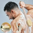 thumbnail image 4 of QAZbgdl Long Handle Bath Brush with Back Scrubber and Built-in Foot File | 2-in-1 Exfoliating Body Brush for Shower | Soft Nylon Bristles & Hanging Loop | 36 cm Length (1 Piece), 4 of 8