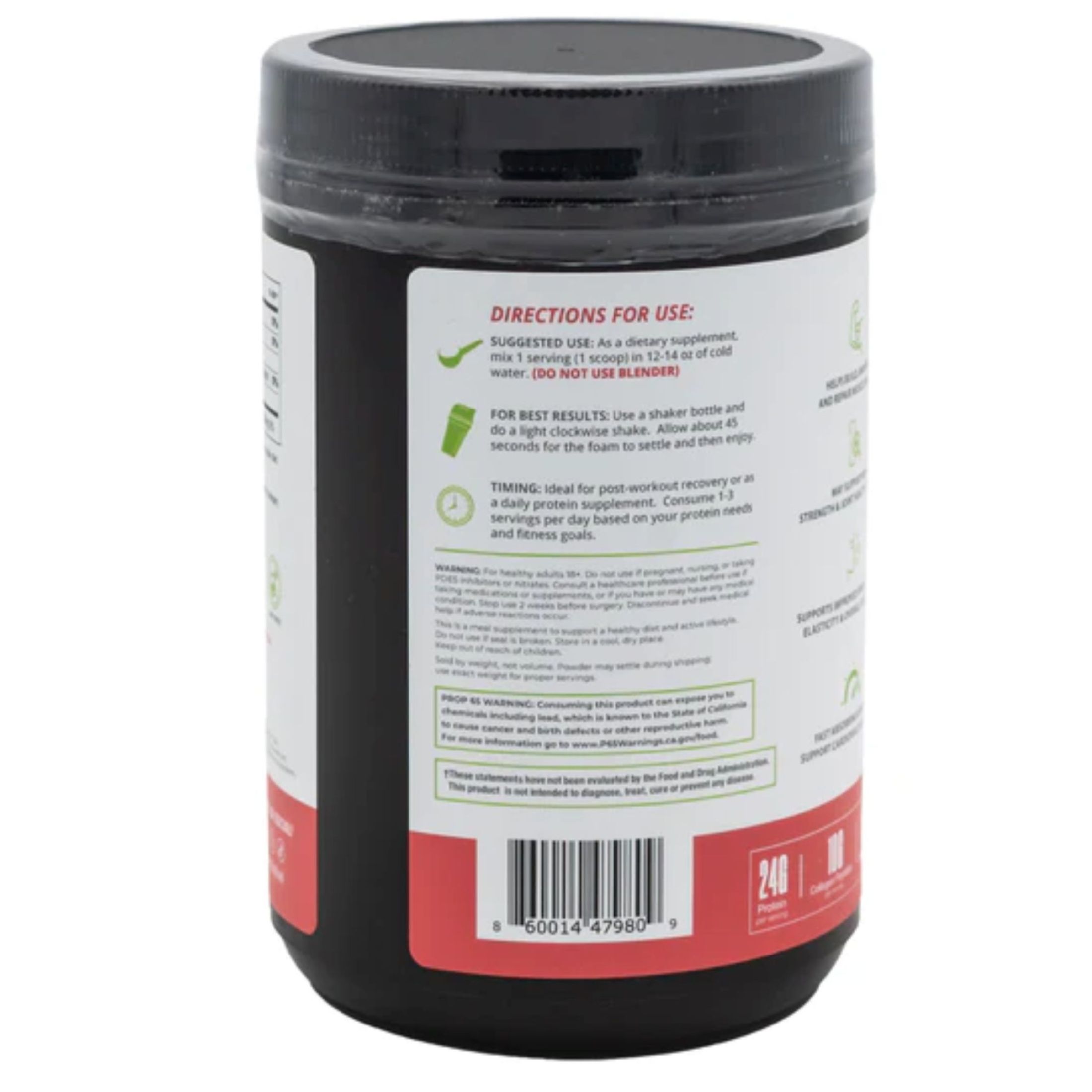 POWER PLAY FUEL Clear Protein & Collagen Peptides Protein Powder Drink Mix - Naturally Sweetened & Flavored Protein + Marine Collagen - 15 Servings (Strawberry Kiwi)