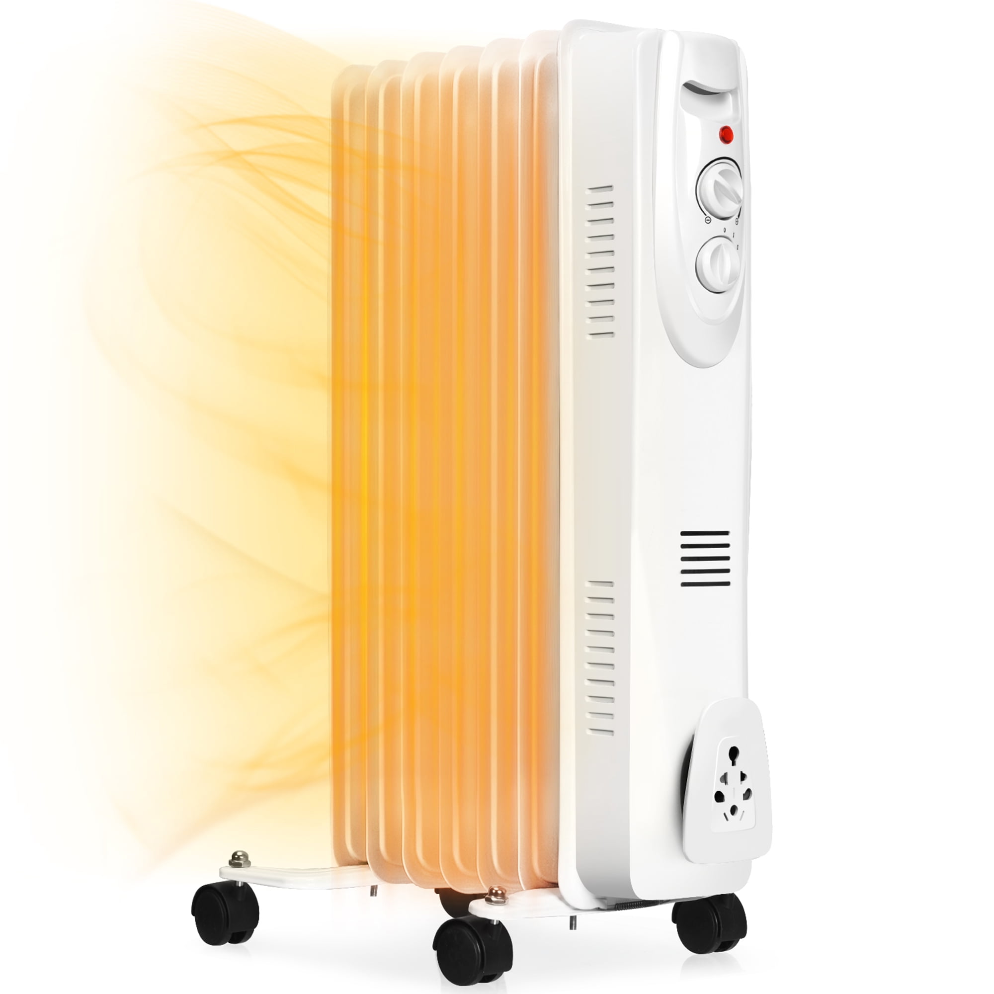Gymax 1500W Oil Filled Radiator Space Heater w/ Overheat & TipOver