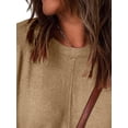 thumbnail image 4 of DYMADE Women Classic Casual Loose Solid Color Pullover Long Sleeve Blouse Top, 4 of 4