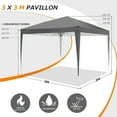 thumbnail image 6 of COBIZI 10x10 Pop up Canopy with Sidewalls Waterproof Outdoor Canopy Gazebo Anti-UV Instant Foldable Canopy Tent for Party with Carry Bag,Gray, 6 of 8