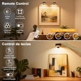 thumbnail image 4 of 3 Pack Recargable Luz para cuadros, LED Iluminación de Pared con control remoto,6500K/4000K/3000K, Ajustable en brillo y temporizador, Iluminación de Apliques para Galería (Negro), 4 of 10