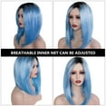 thumbnail image 3 of Miangastore Wig Blue 1Pack High Temperature Fiber Short Straight 17.68X5.89X1.97In, 3 of 9