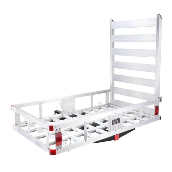 Hitch Cargo Carrier 500lbs, 2" Receiver, Folding Ramp - Aluminum Luggage Rack for SUV Truck Camping